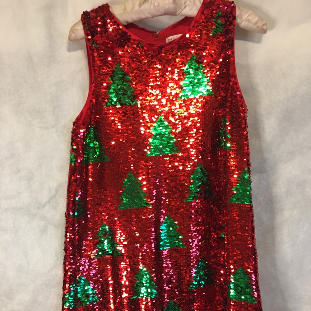 Cat&Jack girls size 12/14 sequin Christmas tree